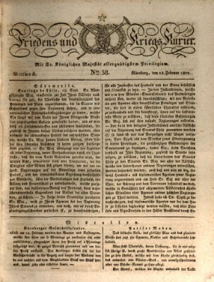 Der Friedens- u. Kriegs-Kurier (Nürnberger Friedens- und Kriegs-Kurier) Mittwoch 13. Februar 1822