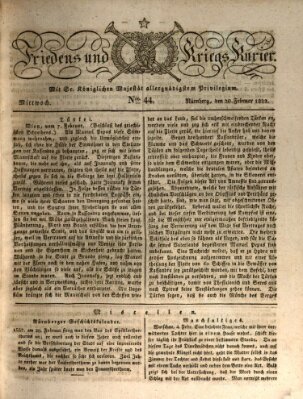 Der Friedens- u. Kriegs-Kurier (Nürnberger Friedens- und Kriegs-Kurier) Mittwoch 20. Februar 1822