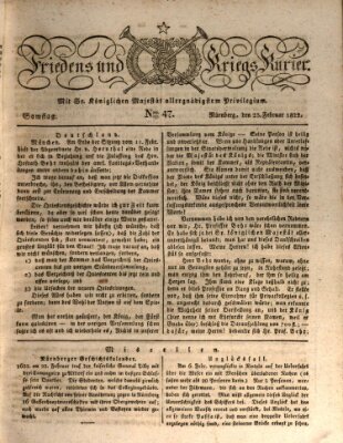 Der Friedens- u. Kriegs-Kurier (Nürnberger Friedens- und Kriegs-Kurier) Samstag 23. Februar 1822