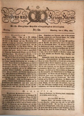 Der Friedens- u. Kriegs-Kurier (Nürnberger Friedens- und Kriegs-Kurier) Montag 11. März 1822