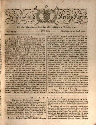 Der Friedens- u. Kriegs-Kurier (Nürnberger Friedens- und Kriegs-Kurier) Samstag 13. April 1822