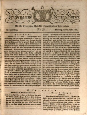 Der Friedens- u. Kriegs-Kurier (Nürnberger Friedens- und Kriegs-Kurier) Donnerstag 18. April 1822