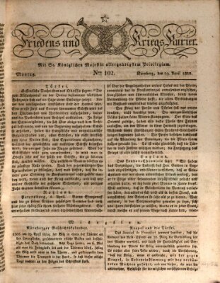Der Friedens- u. Kriegs-Kurier (Nürnberger Friedens- und Kriegs-Kurier) Montag 29. April 1822
