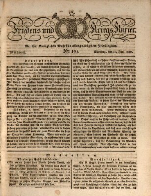 Der Friedens- u. Kriegs-Kurier (Nürnberger Friedens- und Kriegs-Kurier) Mittwoch 12. Juni 1822