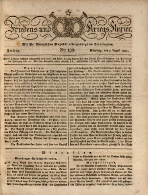 Der Friedens- u. Kriegs-Kurier (Nürnberger Friedens- und Kriegs-Kurier) Freitag 9. August 1822