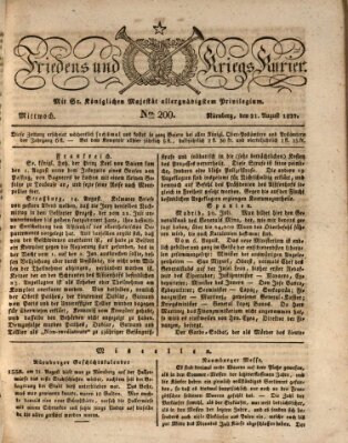 Der Friedens- u. Kriegs-Kurier (Nürnberger Friedens- und Kriegs-Kurier) Mittwoch 21. August 1822