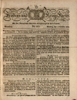 Der Friedens- u. Kriegs-Kurier (Nürnberger Friedens- und Kriegs-Kurier) Samstag 7. September 1822