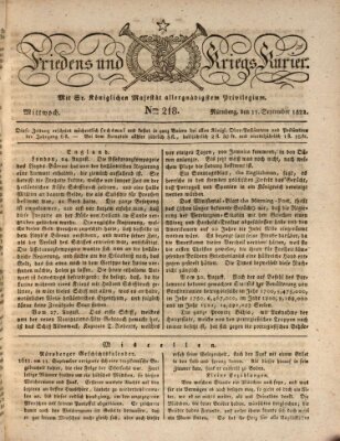 Der Friedens- u. Kriegs-Kurier (Nürnberger Friedens- und Kriegs-Kurier) Mittwoch 11. September 1822