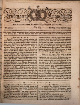 Der Friedens- u. Kriegs-Kurier (Nürnberger Friedens- und Kriegs-Kurier) Dienstag 17. September 1822