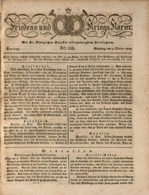 Der Friedens- u. Kriegs-Kurier (Nürnberger Friedens- und Kriegs-Kurier) Freitag 4. Oktober 1822