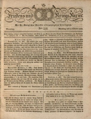 Der Friedens- u. Kriegs-Kurier (Nürnberger Friedens- und Kriegs-Kurier) Montag 28. Oktober 1822