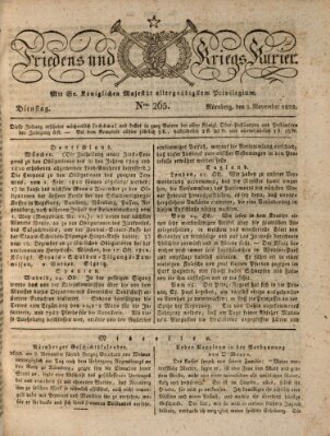 Der Friedens- u. Kriegs-Kurier (Nürnberger Friedens- und Kriegs-Kurier) Dienstag 5. November 1822