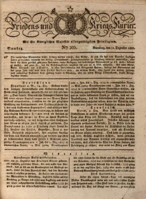 Der Friedens- u. Kriegs-Kurier (Nürnberger Friedens- und Kriegs-Kurier) Samstag 21. Dezember 1822