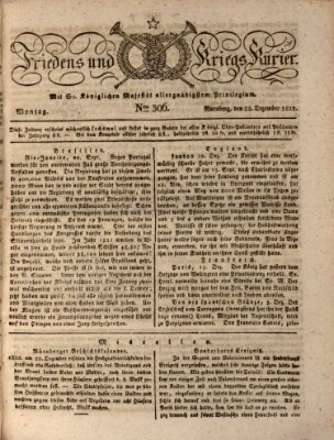 Der Friedens- u. Kriegs-Kurier (Nürnberger Friedens- und Kriegs-Kurier) Montag 23. Dezember 1822