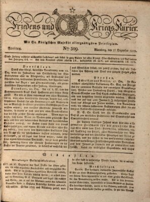 Der Friedens- u. Kriegs-Kurier (Nürnberger Friedens- und Kriegs-Kurier) Freitag 27. Dezember 1822