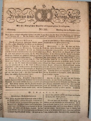 Der Friedens- u. Kriegs-Kurier (Nürnberger Friedens- und Kriegs-Kurier) Montag 30. Dezember 1822