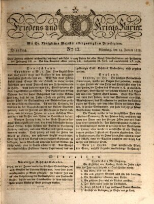 Der Friedens- u. Kriegs-Kurier (Nürnberger Friedens- und Kriegs-Kurier) Dienstag 14. Januar 1823