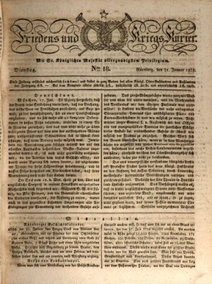 Der Friedens- u. Kriegs-Kurier (Nürnberger Friedens- und Kriegs-Kurier) Dienstag 21. Januar 1823