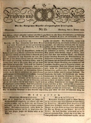 Der Friedens- u. Kriegs-Kurier (Nürnberger Friedens- und Kriegs-Kurier) Montag 27. Januar 1823