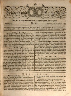 Der Friedens- u. Kriegs-Kurier (Nürnberger Friedens- und Kriegs-Kurier) Samstag 1. Februar 1823