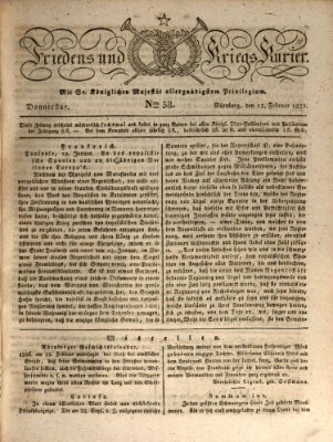 Der Friedens- u. Kriegs-Kurier (Nürnberger Friedens- und Kriegs-Kurier) Donnerstag 13. Februar 1823