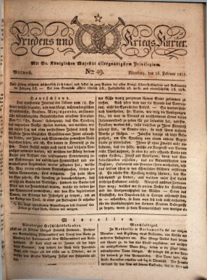 Der Friedens- u. Kriegs-Kurier (Nürnberger Friedens- und Kriegs-Kurier) Mittwoch 26. Februar 1823