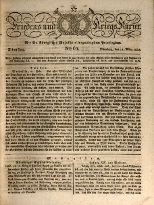 Der Friedens- u. Kriegs-Kurier (Nürnberger Friedens- und Kriegs-Kurier) Dienstag 11. März 1823