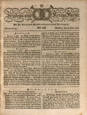 Der Friedens- u. Kriegs-Kurier (Nürnberger Friedens- und Kriegs-Kurier) Donnerstag 19. Juni 1823