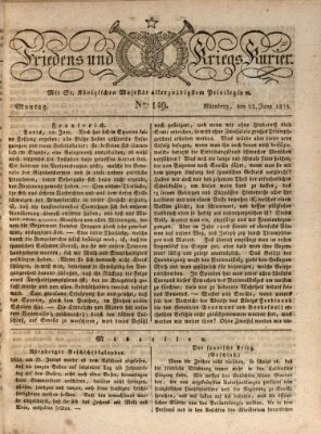 Der Friedens- u. Kriegs-Kurier (Nürnberger Friedens- und Kriegs-Kurier) Montag 23. Juni 1823