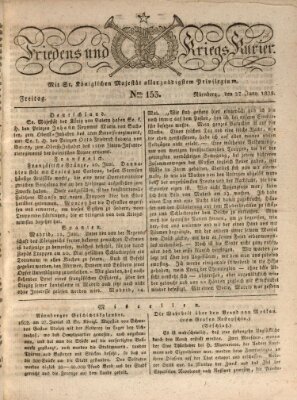 Der Friedens- u. Kriegs-Kurier (Nürnberger Friedens- und Kriegs-Kurier) Freitag 27. Juni 1823