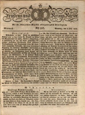 Der Friedens- u. Kriegs-Kurier (Nürnberger Friedens- und Kriegs-Kurier) Dienstag 2. Juli 1822