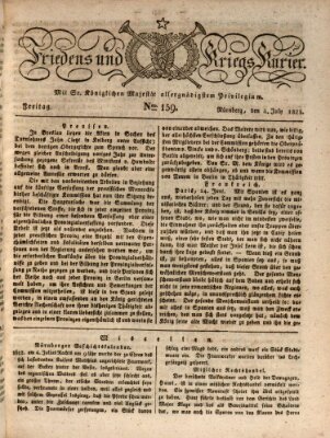 Der Friedens- u. Kriegs-Kurier (Nürnberger Friedens- und Kriegs-Kurier) Freitag 4. Juli 1823