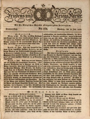 Der Friedens- u. Kriegs-Kurier (Nürnberger Friedens- und Kriegs-Kurier) Donnerstag 10. Juli 1823