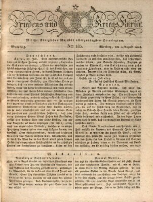 Der Friedens- u. Kriegs-Kurier (Nürnberger Friedens- und Kriegs-Kurier) Montag 4. August 1823