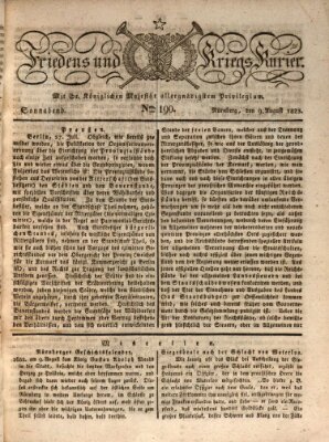 Der Friedens- u. Kriegs-Kurier (Nürnberger Friedens- und Kriegs-Kurier) Samstag 9. August 1823