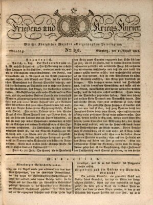 Der Friedens- u. Kriegs-Kurier (Nürnberger Friedens- und Kriegs-Kurier) Montag 11. August 1823