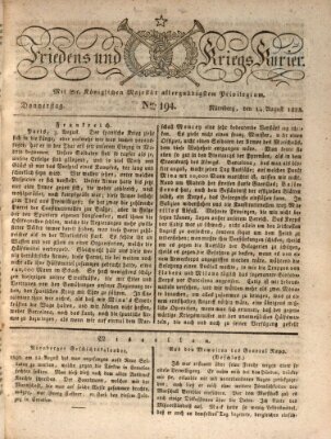 Der Friedens- u. Kriegs-Kurier (Nürnberger Friedens- und Kriegs-Kurier) Donnerstag 14. August 1823