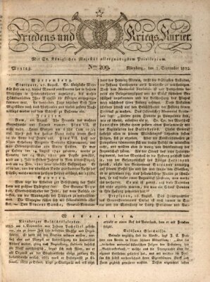 Der Friedens- u. Kriegs-Kurier (Nürnberger Friedens- und Kriegs-Kurier) Montag 1. September 1823