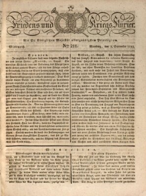 Der Friedens- u. Kriegs-Kurier (Nürnberger Friedens- und Kriegs-Kurier) Mittwoch 3. September 1823