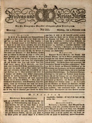 Der Friedens- u. Kriegs-Kurier (Nürnberger Friedens- und Kriegs-Kurier) Montag 8. September 1823