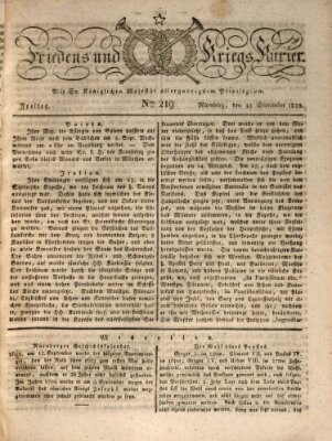 Der Friedens- u. Kriegs-Kurier (Nürnberger Friedens- und Kriegs-Kurier) Freitag 12. September 1823