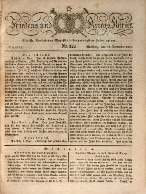 Der Friedens- u. Kriegs-Kurier (Nürnberger Friedens- und Kriegs-Kurier) Dienstag 16. September 1823