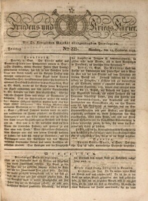 Der Friedens- u. Kriegs-Kurier (Nürnberger Friedens- und Kriegs-Kurier) Freitag 19. September 1823