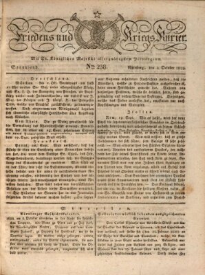 Der Friedens- u. Kriegs-Kurier (Nürnberger Friedens- und Kriegs-Kurier) Samstag 4. Oktober 1823