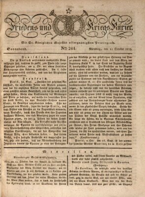 Der Friedens- u. Kriegs-Kurier (Nürnberger Friedens- und Kriegs-Kurier) Samstag 11. Oktober 1823