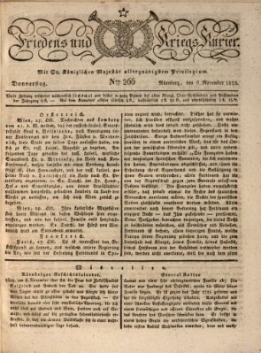 Der Friedens- u. Kriegs-Kurier (Nürnberger Friedens- und Kriegs-Kurier) Donnerstag 6. November 1823