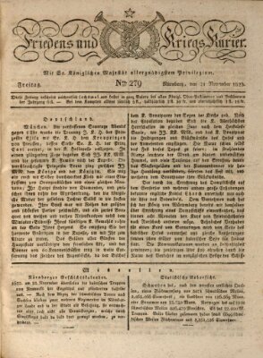 Der Friedens- u. Kriegs-Kurier (Nürnberger Friedens- und Kriegs-Kurier) Freitag 21. November 1823