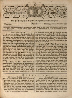 Der Friedens- u. Kriegs-Kurier (Nürnberger Friedens- und Kriegs-Kurier) Montag 24. November 1823