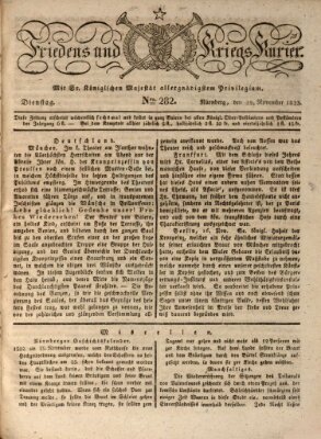 Der Friedens- u. Kriegs-Kurier (Nürnberger Friedens- und Kriegs-Kurier) Dienstag 25. November 1823