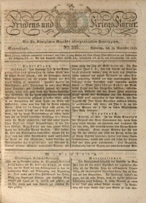 Der Friedens- u. Kriegs-Kurier (Nürnberger Friedens- und Kriegs-Kurier) Samstag 29. November 1823